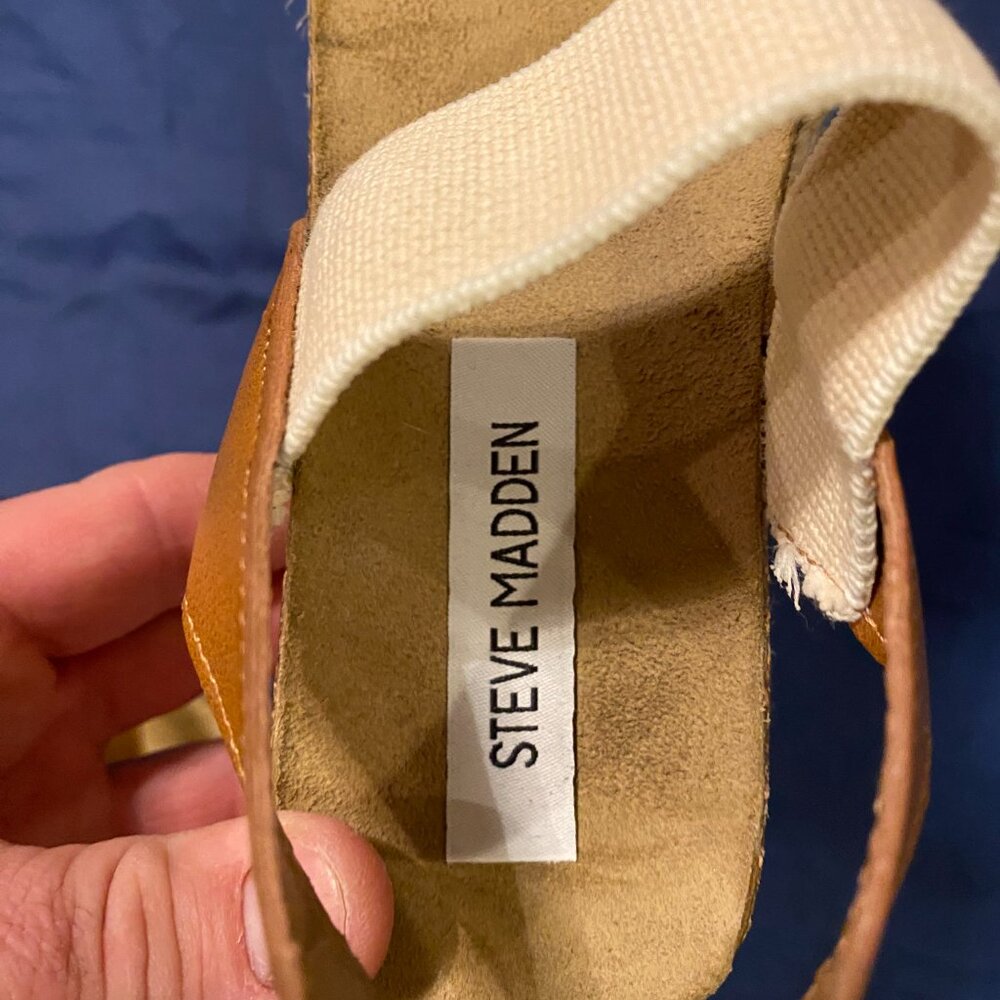 Steve Madden Girl's Kimmie Espadrille Wedge Sandal Tan/Brown Sz 8 - Picture 5 of 5